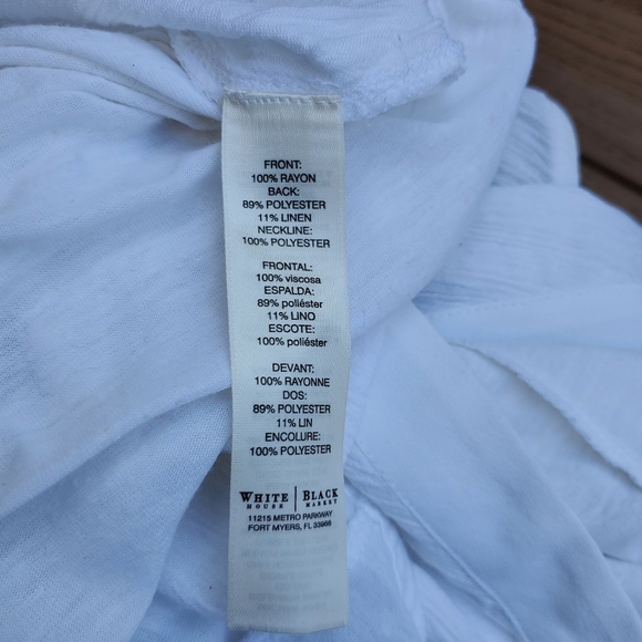 White House Black Market WHBM Linen Tunic Shirt Sleeveless Gauze Tank Top XXS - Picture 5 of 7